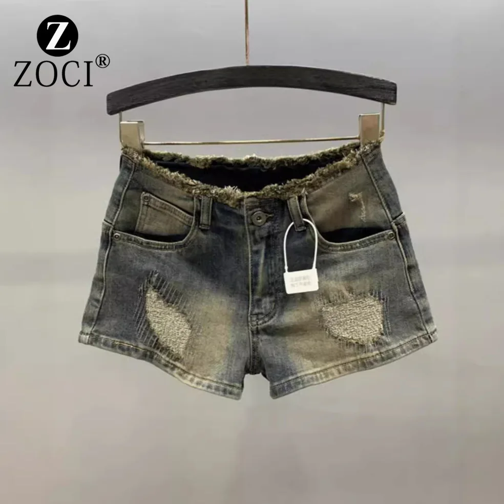 [zoci] Style Girl Millennial Style Hot Pants, Low Waist Slim Fit, Worn A-line Denim Super