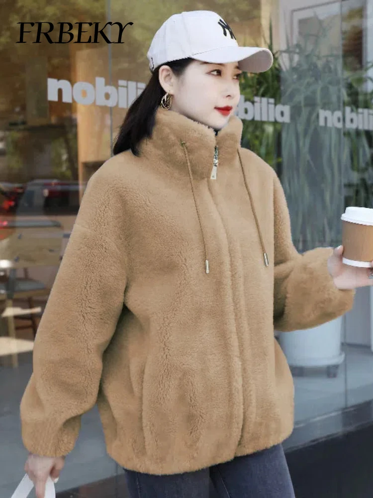 Jackets for Women 2024 Autumn Winter New Plush Thickened Double-sided Cashmere Lapel Warm Coat Faux Fur Coat Jacket Women Winter