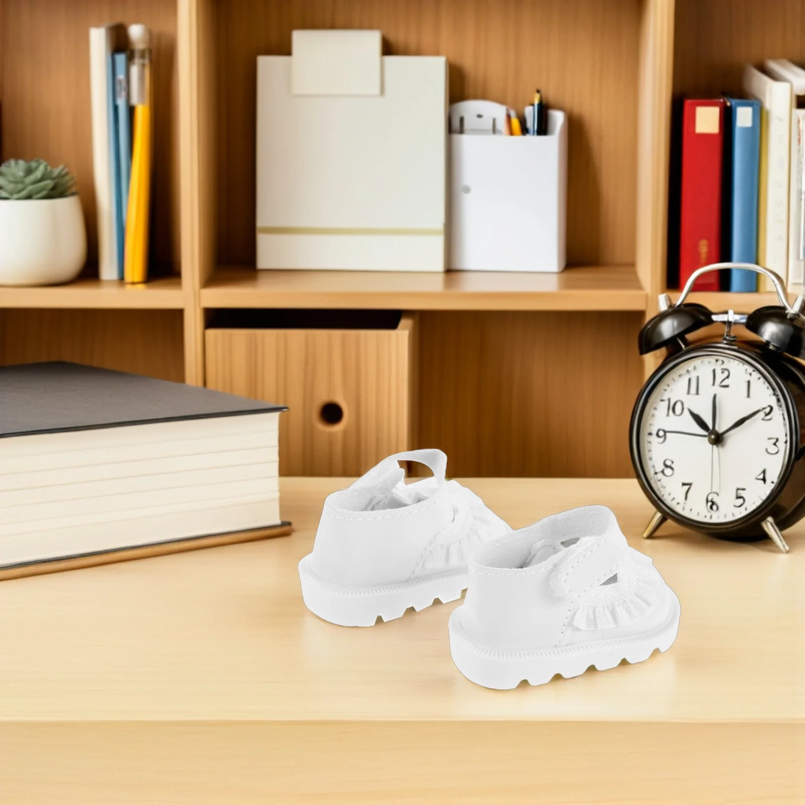 2 paires de Mini chaussures de maison pour 20Cm, charmant bord en dentelle, ensemble de chaussures habillées, accessoires mignons pour bébé fille, accessoires de jeu de rôle