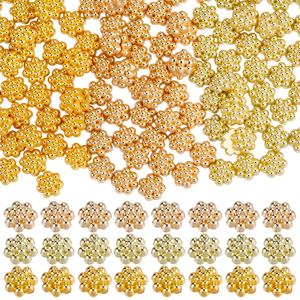 1 Box 150Pcs Metal Flowers Beads Flower Stamens Gold Nail Art Cabochons Bead Caps Floral Bead End Caps for Jewelry Makings