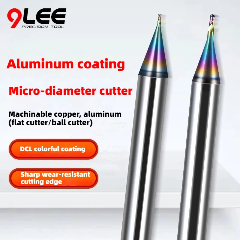 Carbide End Mill For Aluminum DLC Coated With Small Diameter Cutter  Mini Cnc Milling Machine Tool Tungsten Steel Milling Cutter