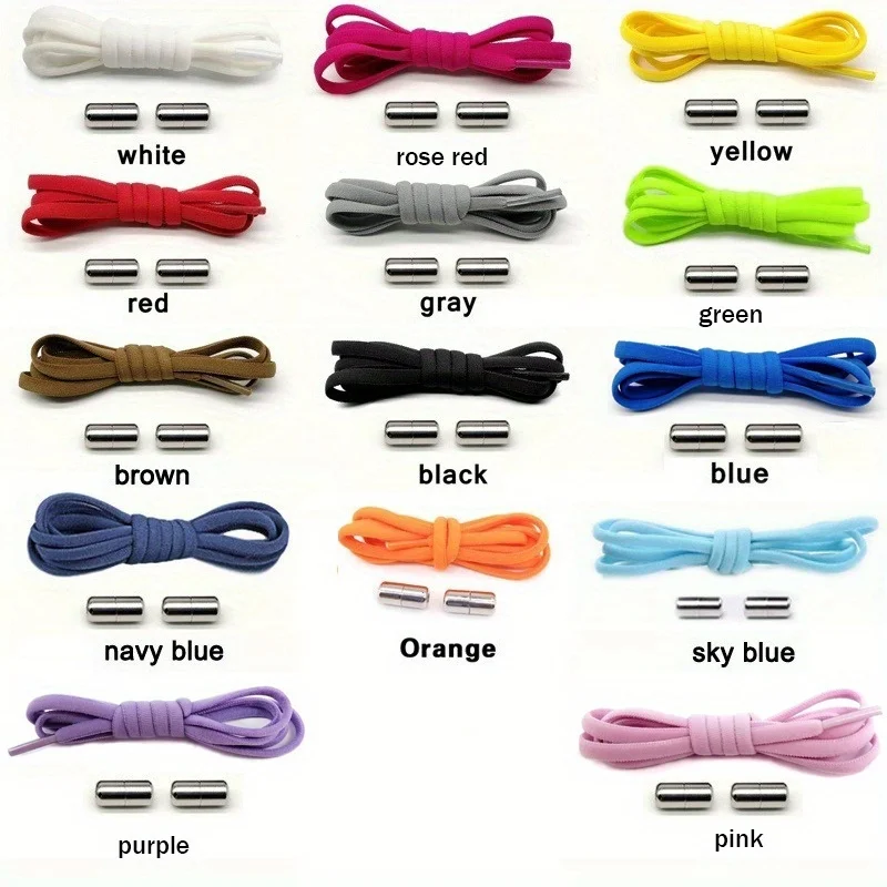 Tali Sepatu Elastis untuk Sepatu Kets dan Sepatu Skate - Dapat Disesuaikan, Bergaya, Uniseks - Aman, Nyaman Cocok dengan Gesper yang Dapat Disesuaikan