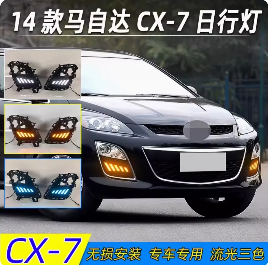 car accessories bumper headlight for mazda CX-7 daytime light cx7 2010~2014y LED for mazda headlamp Fog light