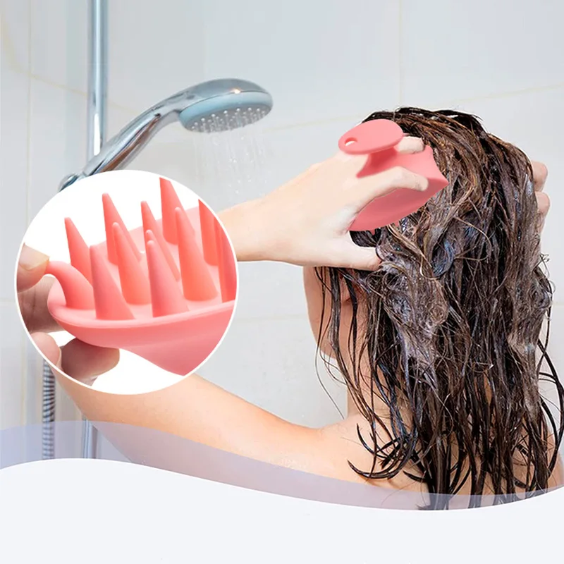 

1pc Silicone Shampoo Brush Wet Dry Dual-use Head Scalp Massage Comb Hair Washing Combs Body Cleansing Exfoliator Bathing Tools
