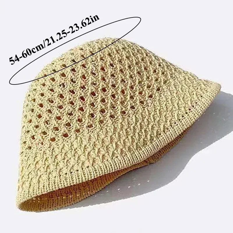 Simple Girl Sun Cap Knitted Fishman Summer Hats for Women Beach Panama Straw Weave Bucket Hat Breathable Femme Shade Women Hats