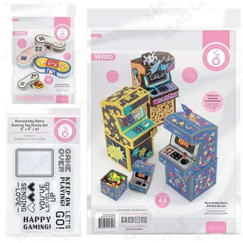 Nuova confezione regalo arcade retrò metallo artigianale fustelle francobolli album fai da te carta decorazione diario carta goffratura fatta a mano