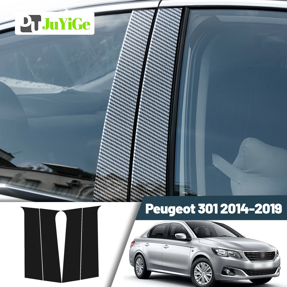 

Glossy Black Carbon Fiber Window Door Deal B C Pillar Post Cover Sticker For Peugeot 301 2014-2019 2015 2016 2017 2018