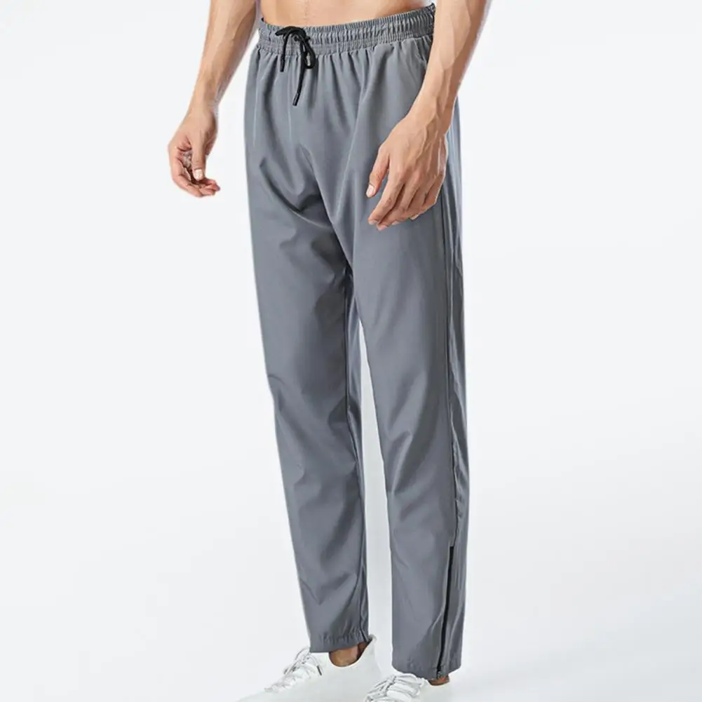 

Men Sports Pants Ice Silk Quick Dry Loose Pockets Stretchy Breathable Jogging Gym Long Trousers 한국 가을옷