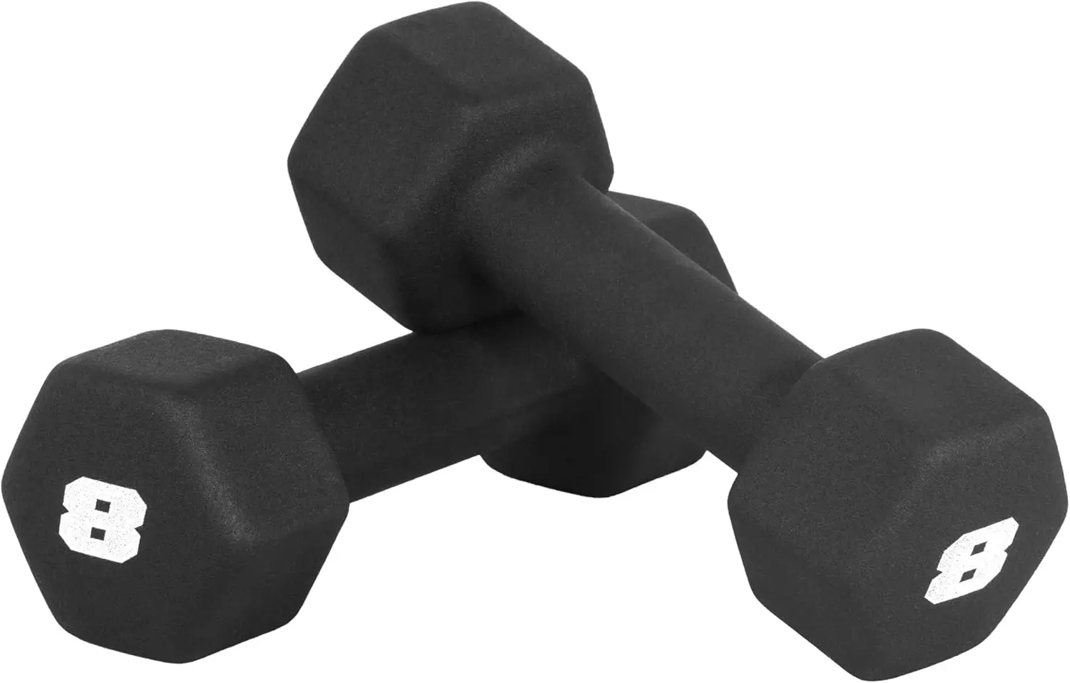 

Neoprene Dumbbell Set with Hex Shape, 8 lb Pair for HIIT & Strength Training