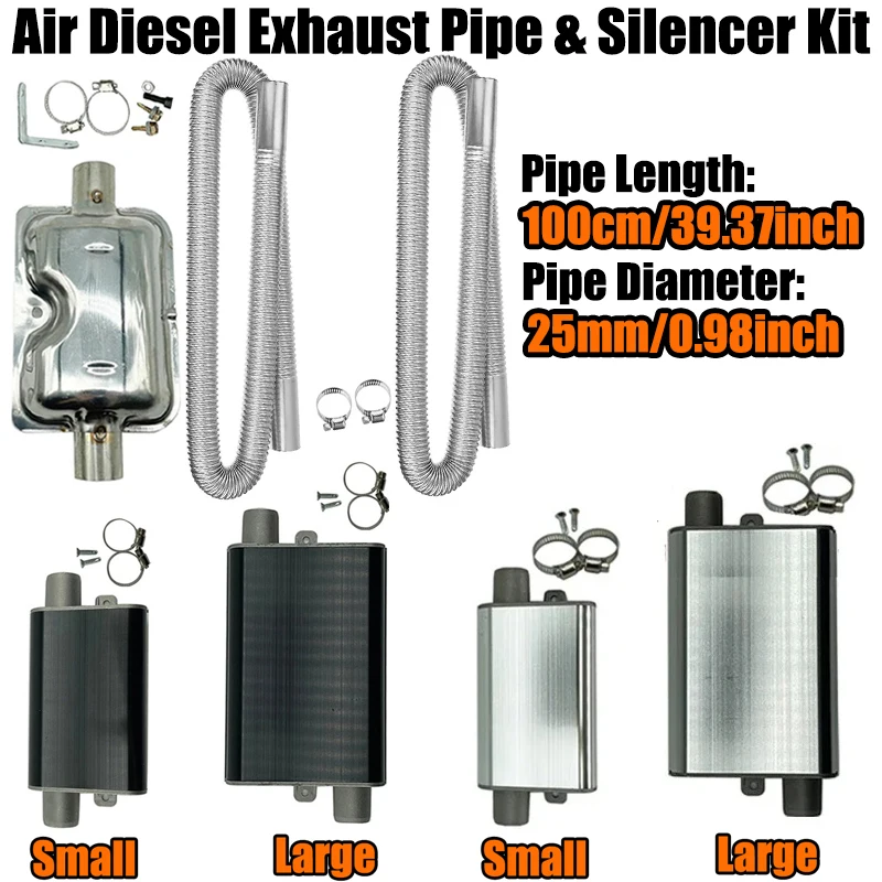 

Воздуховод для дизельного отопителя 100 см, 24 мм, с воздушным фильтром и глушителем, с зажимом, для Webasto Eberspacher, аксессуар для отопителя