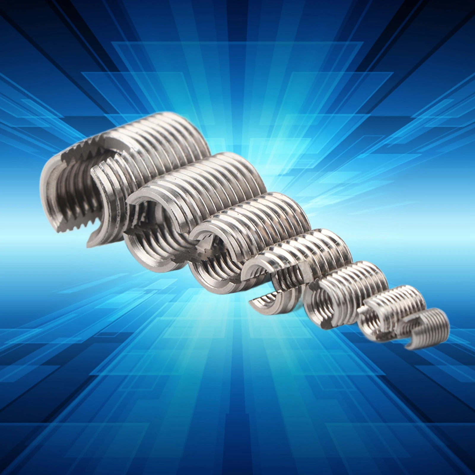 50Pcs Stainless Steel Inner Thread Self Tapping Thread Inserts Set Thread Reinforce Repair Tool