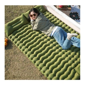 두꺼운 캠핑 매트, 초경량 팽창식 매트리스, 에어 베드, 더블 슬리핑 패드, 접이식 에어 매트리스, 베개 포함, 1-2 인용