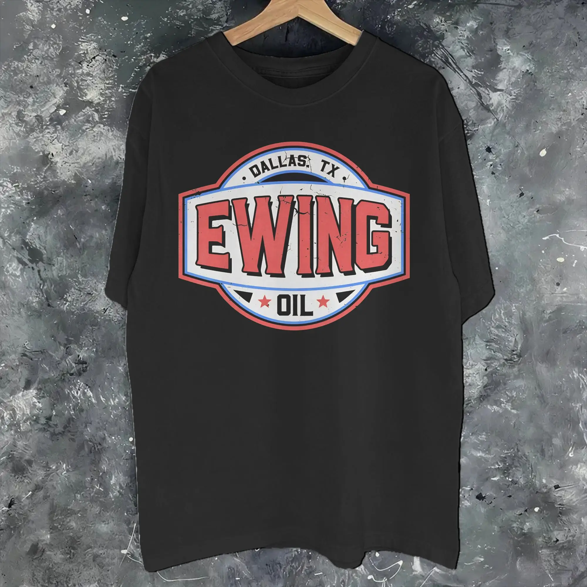 Men Women Graphic Printing Ewing Oil Co. Dallas 70s TV Show   Tee T Shirt Pure Cotton  T-shirts Clothing