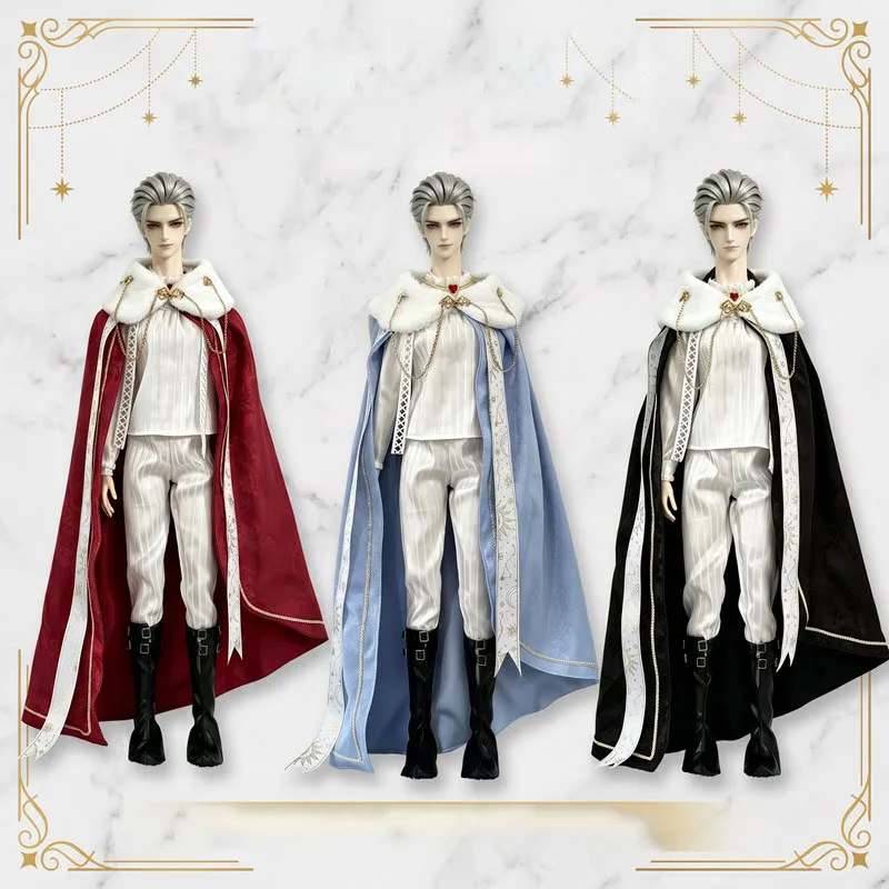 【Only Clothes】1/3 1/4 Scale BJD Male Female Figures' European Royal Cloak Starry Cape with Fur Collar Striped Shirt Pants Clothe