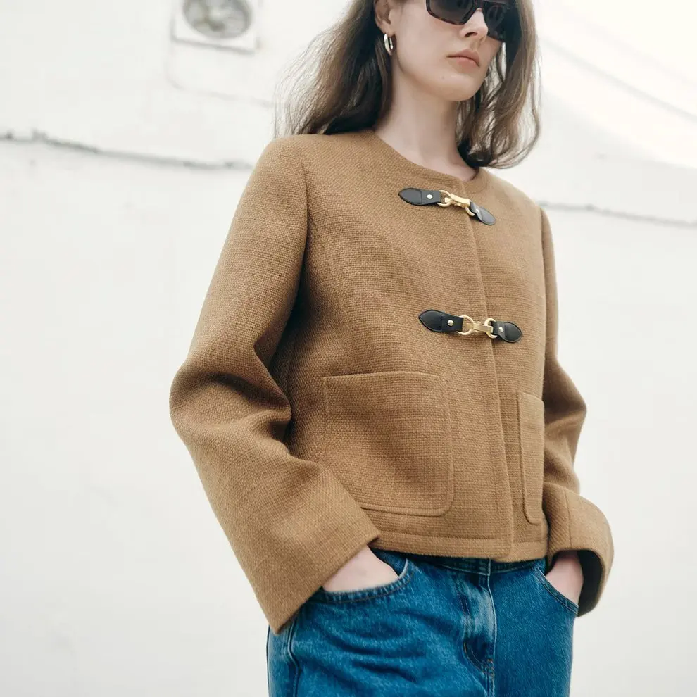 

Mimifa Pure Original Autumn Winter ort Buttoned Fraance Sle Coat Design Ele Ladylike Coat Luxury Faion Ladies