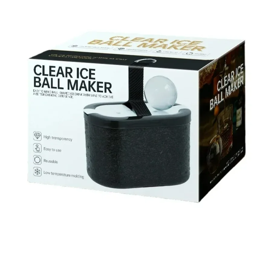 2.4 Inch Round Ice Box Mold Whiskey Ice Ball Maker Large Mould Clear Silicone Ice Cubel Maker with Tools Sphere Cube Tray Mould