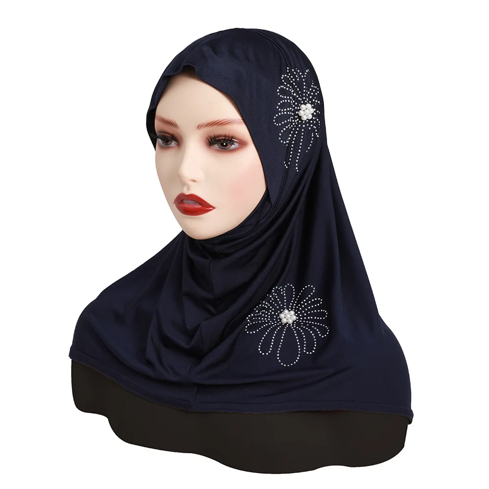 Muslim Beaded Scarf Abaya Hijab Ramadan Turkey Hijab Ladies Abayas Dress Shawl Turban Scarf Muslim Dress Instant Bottom Hat