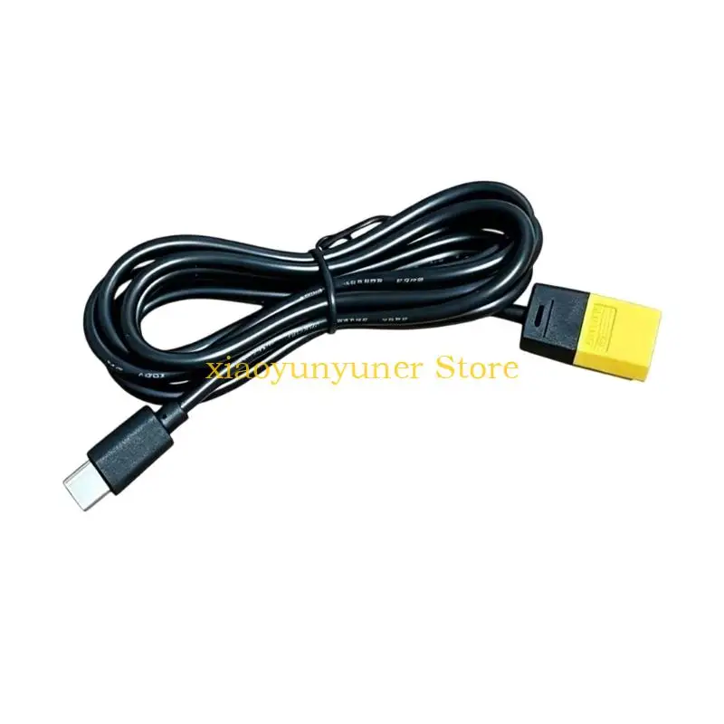 P9JB XT60M To Type-C Power Cable with Yellow Two-Pin End, Male Device Input End, and Flexible PVC Cover for Field Storage and