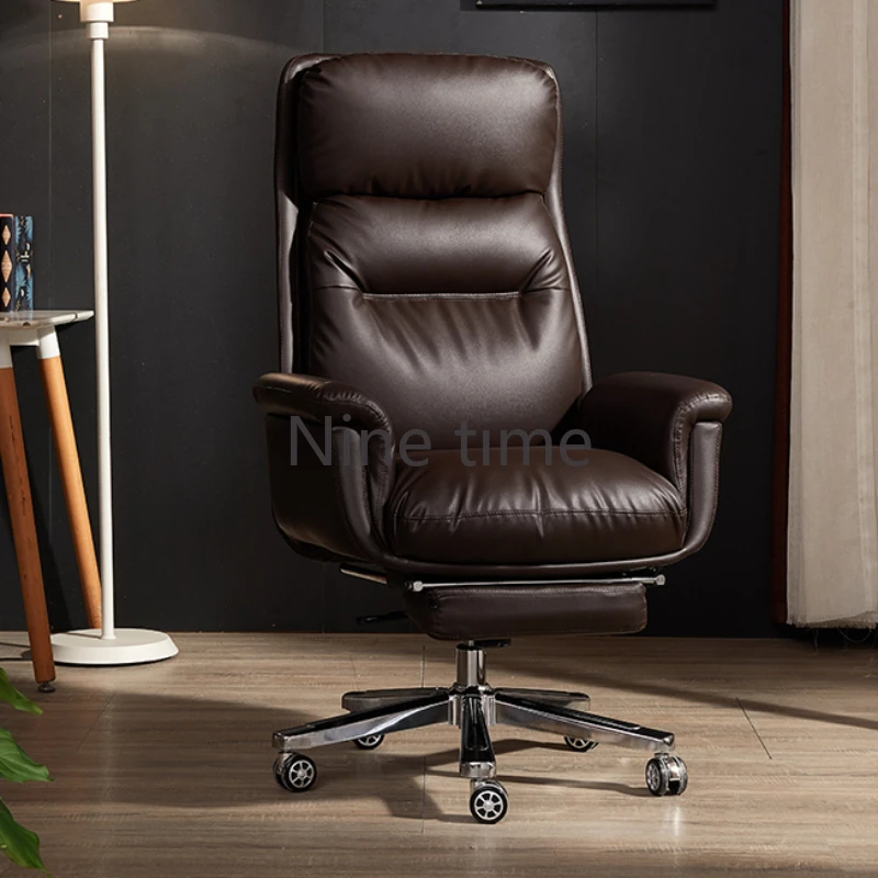 Executive Lounge Office Chairs Modern Bedroom Mobile Foot Rest Computer Chair Relax Leather Sillas De Oficina Library Furniture