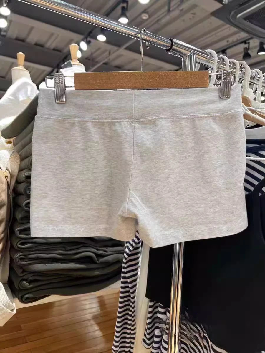 Gray Y2k Simple Shorts Women Summer High Waist Slim Straight Short Pants Casual Vintage Sport Box Pants Basic Bottom Clothes