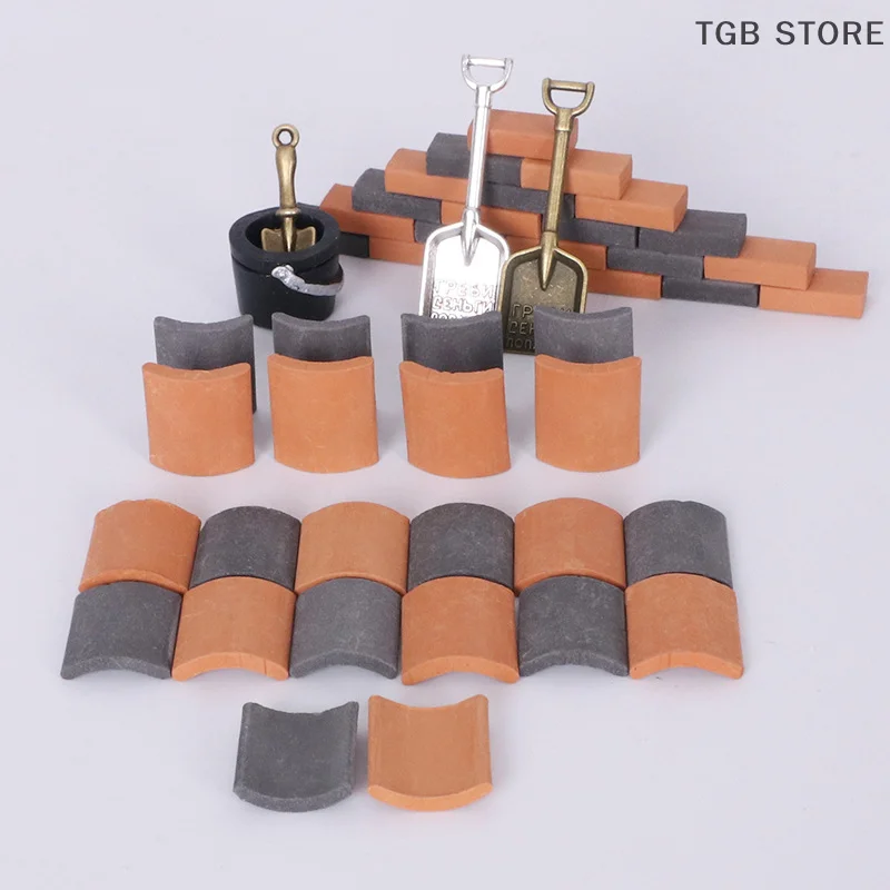 1Set Mini Ziegel Miniatur Ziegel Ziegel Wand Fliesen Schaufel Modell Für Puppenhaus Gebäude Szene Dekor Für Puppenhaus Landschaftsbau