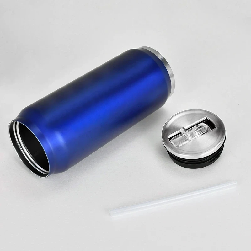 500ML 304 Stainless Steel Cola Can Thermos, Custom LOGO Vacuum Cup Flask Portable Double Layers Straw Cup Water Bottle Mug view 6