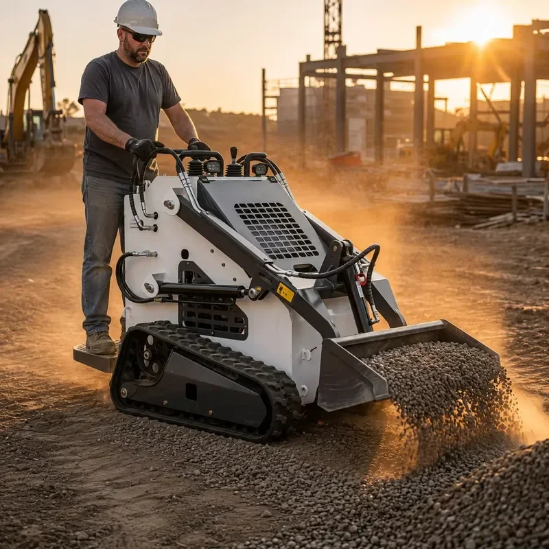 

Hot Sale Euro 5 360kg 380kg Rubber Track Hydraulic Stump Grinder Garden Skid Steer Loader