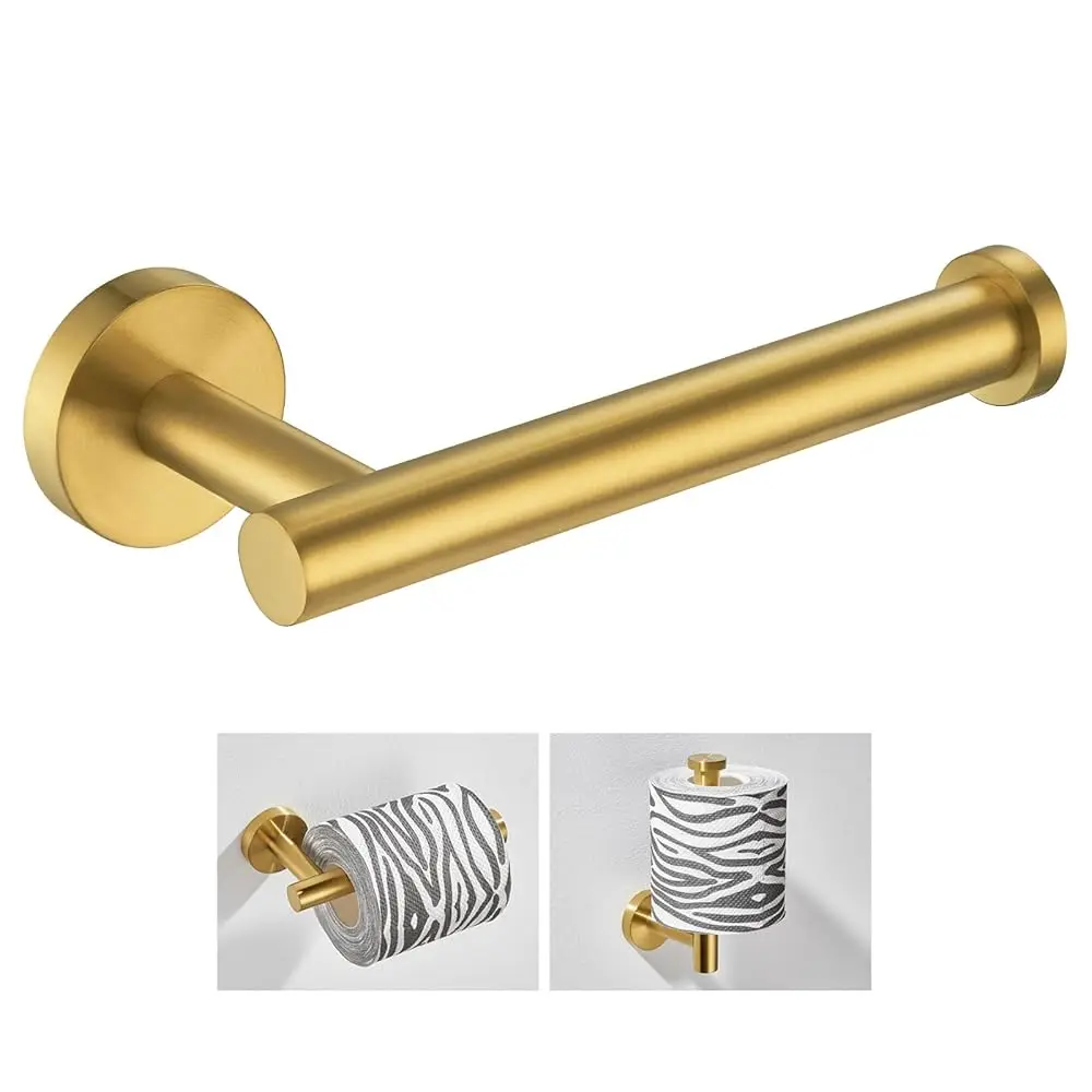 

Toilet Paper Holder Brushed Dark Gold, Angle Simple SUS304 Stainless Steel Bathroom Paper Roll Holder Hanger, Lavatory Tissue