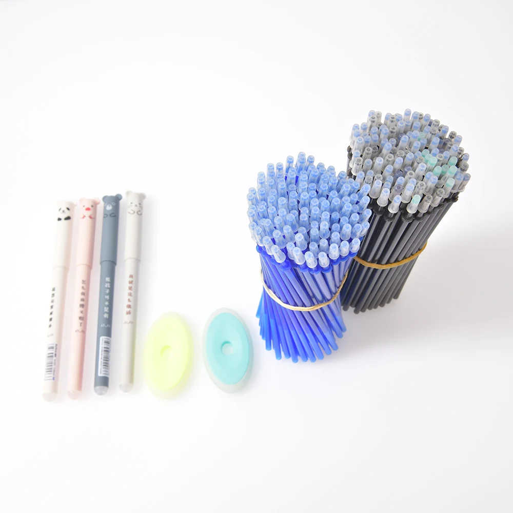 4+2+20pcs/set of Erasable Pen Kawaii Creative Gel Pen 0.35mm Waterproof Blue/black Student School Supplies