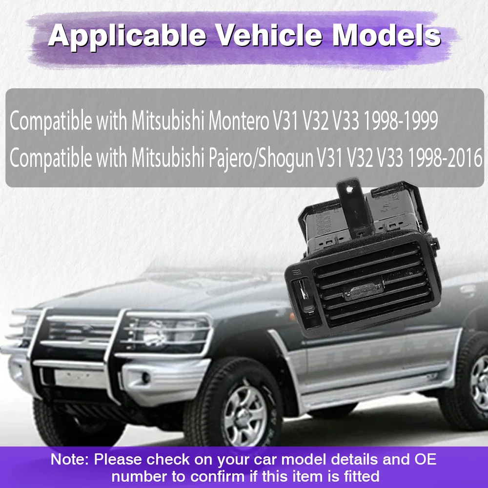 For Mitsubishi Montero Pajero/Shogun V31 V32 V33 Front Dashboard Air Conditioner AC Vent Grille Outlet Assembly