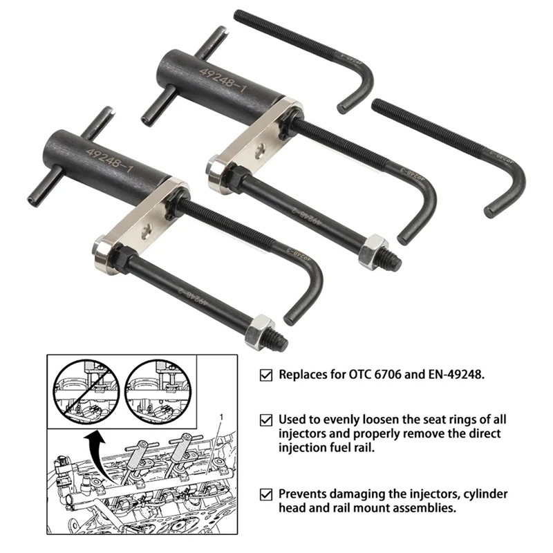 

Fuel Injector Seals Tool EN-49248 GM245 Fuel Injector Sealing Tool Injector Rail Assembly 6706 Injector Rail Assembly-AD39