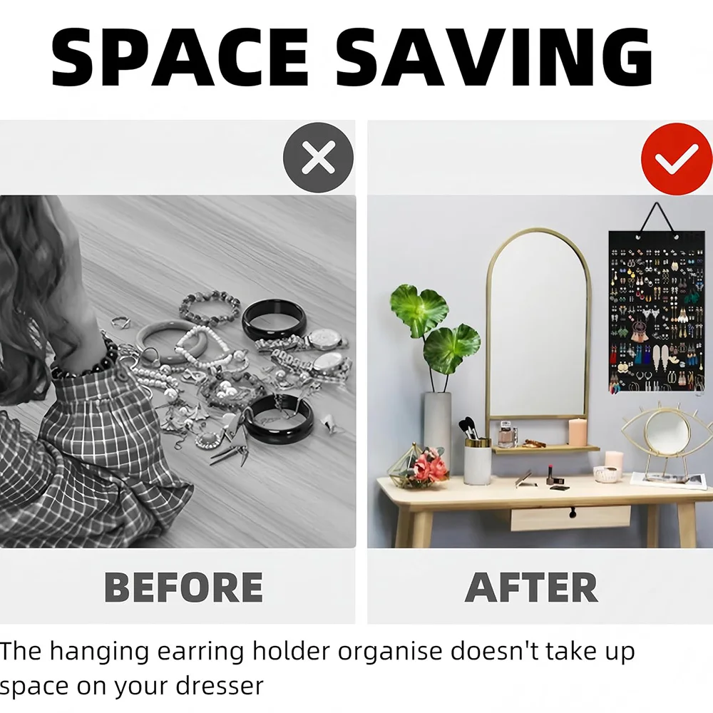 منظم حامل القرط المعلق، لوحة عرض دبوس بروش مع 150 فتحة لـ 300 زوجًا من الأقراط/الدبابيس، منظمات الرصيف/الشارة #3