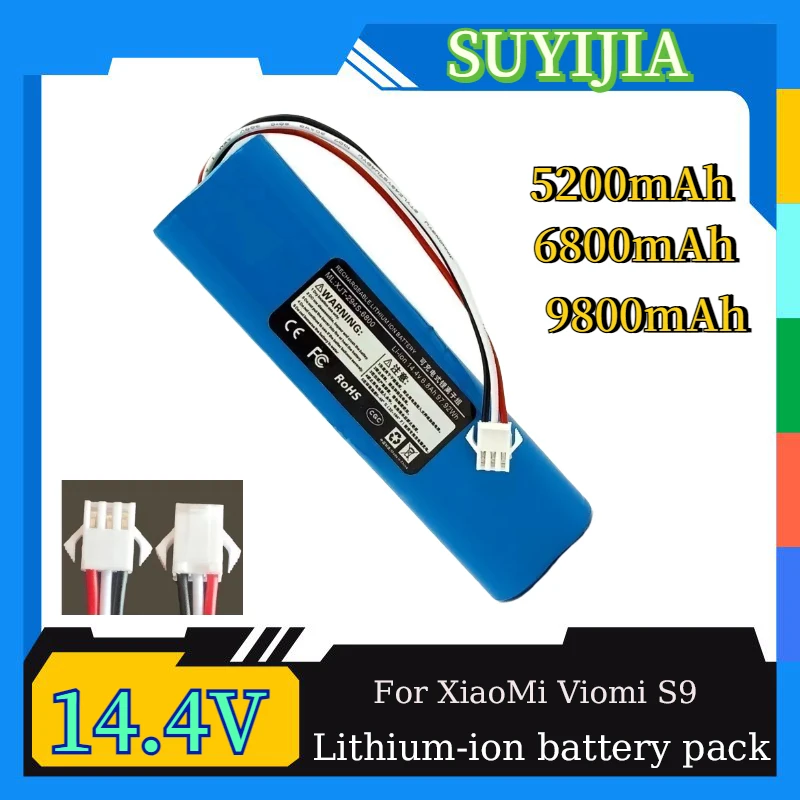 

9800mAh Rechargeable Li-ion Battery for XiaoMi Lydsto R1 Viomi S9 Roidmi Eve Plus Robot Vacuum Cleaner Battery Pack