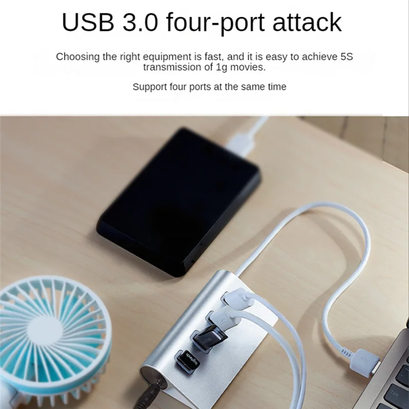 

4-портовый высокоскоростной адаптер питания 5 Гбит/с, концентратор USB 2,0, USB-сплиттер для адаптера для ноутбука, компьютерные аксессуары