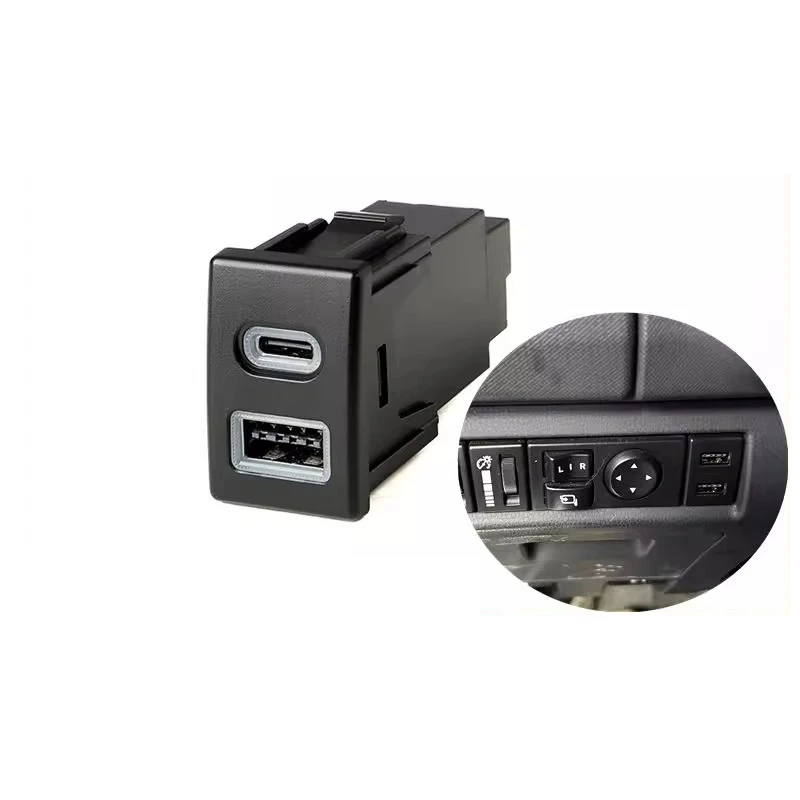 

Автомобильное зарядное устройство, двойной USB TYPE-C PD, интерфейсная розетка, адаптер для зарядки телефона, кабель для Isuzu mu-X 18-22 D-MAX 2015-2019