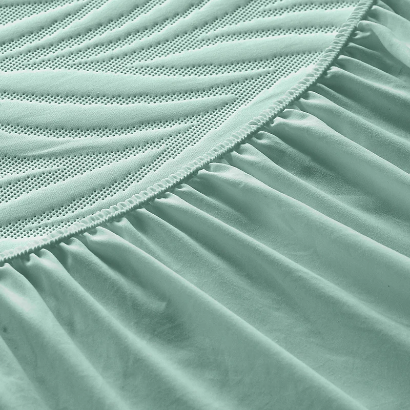 1 قطعة منحني الأزهار 100% مقاوم للماء المجهزة ورقة مع شريط مرن للأسرة واحدة مزدوجة كاملة الملكة الملك الحجم 99/137/160/180/200 #6