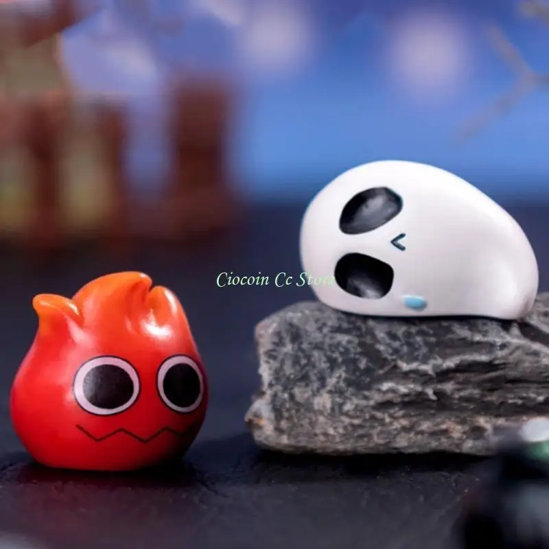 X90F Halloween Miniature Pumpkin Ghostly Figurine Home Decors Collectible Ornament