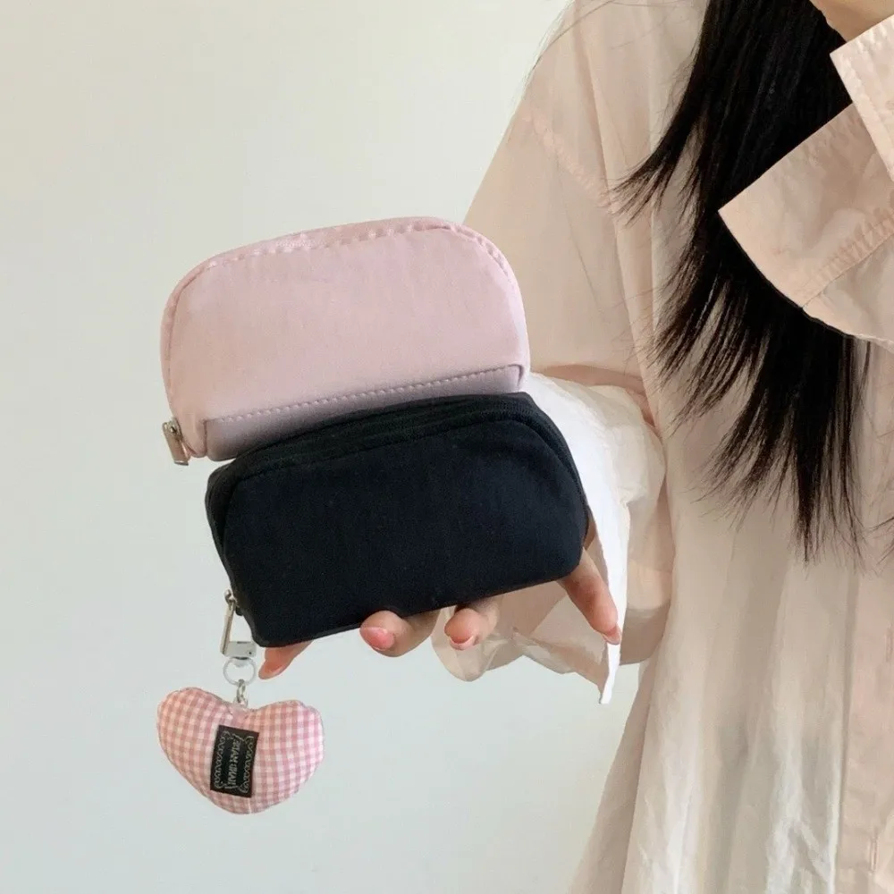 Portable Size Makeup Bag Solid Color Mini Design Cosmetic Storage Pouch Daily Storage Multi-Compartment Small Item Organizer