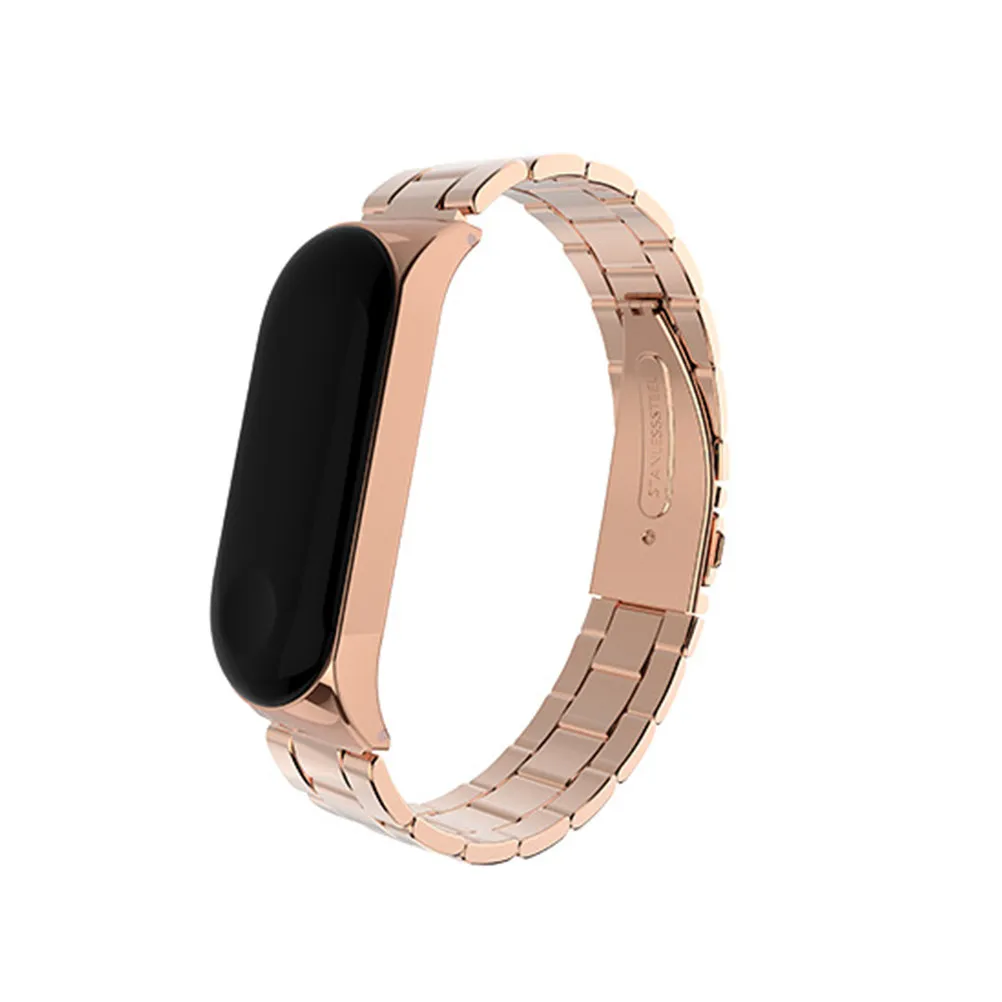 

1 шт. металлический ремешок для часов 3 Rose Gold, прочный, эргономичный дизайн, удобная посадка, сменный браслет.