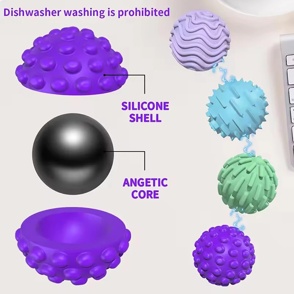 Rolo de silicone ímãs bolas brinquedo de descompressão para crianças adultos item de relaxamento doméstico