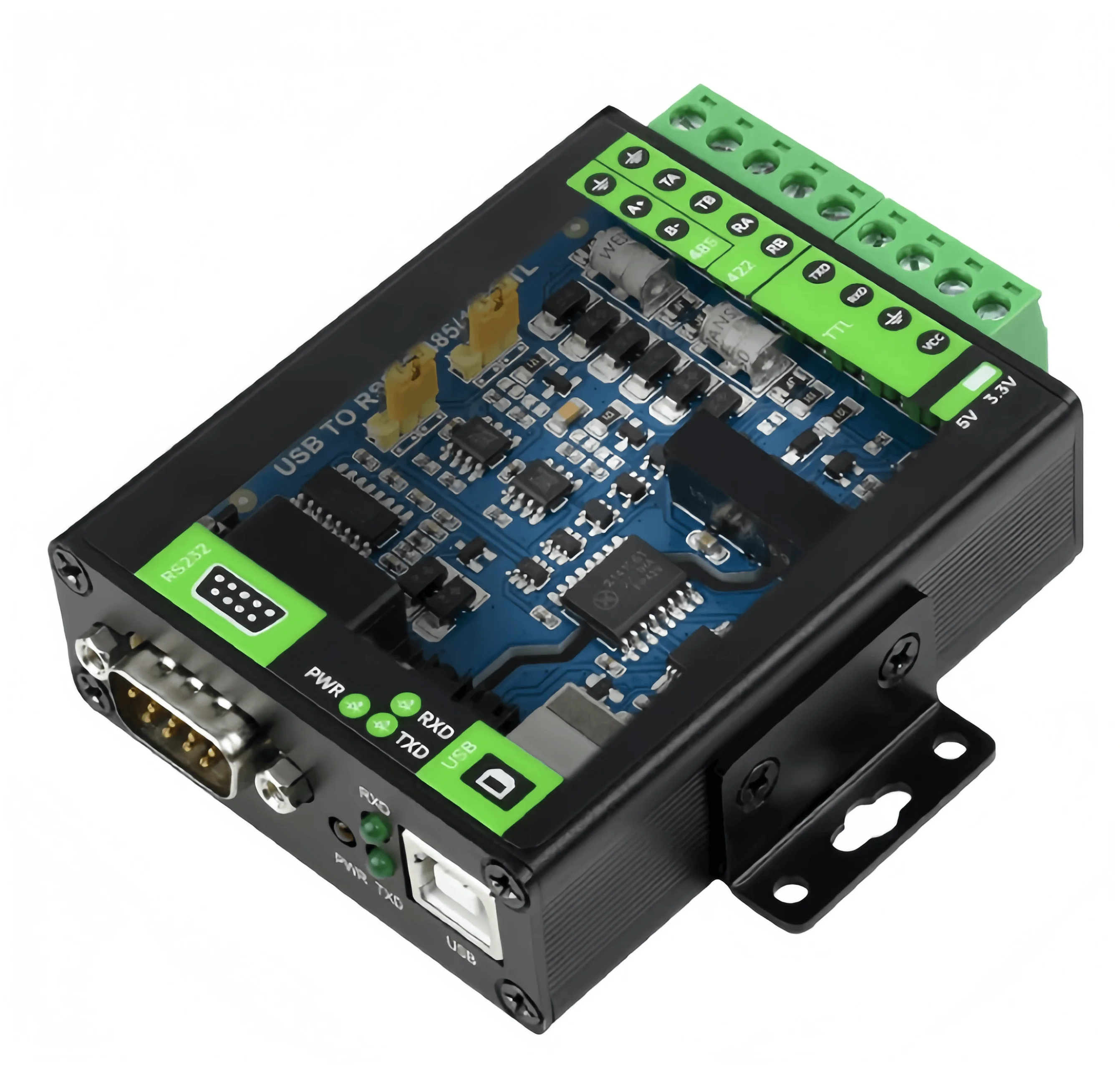 Industrial-Grade Isolated USB-to-Serial Converter Module (USB to RS485/232/422/TTL)