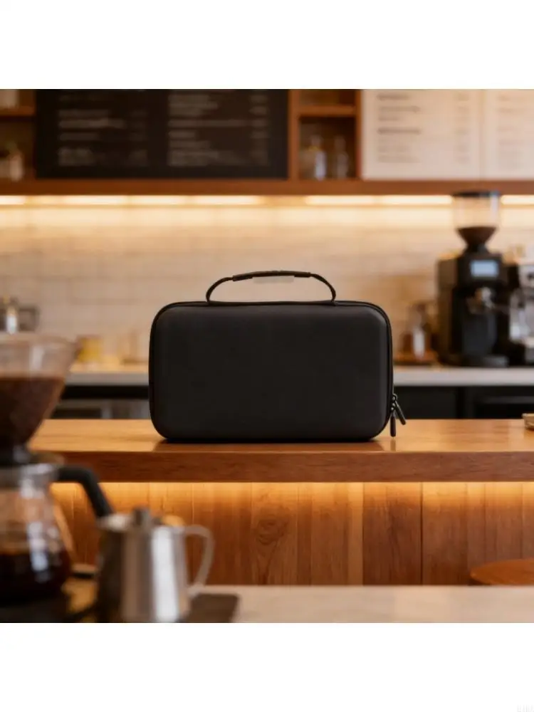 Desk and Travel Coffee Gear Carry Case with Hard Shell EVA Exterior, Secure Closure and Carry Handle for Portable Coffee Maker