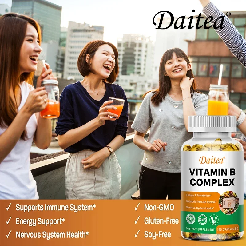 Vitamin B Complex - Stress, Immunity, Heart Health, Nervous System, Energy Metabolism Support - Non-GMO, Vegan, Gluten-Free