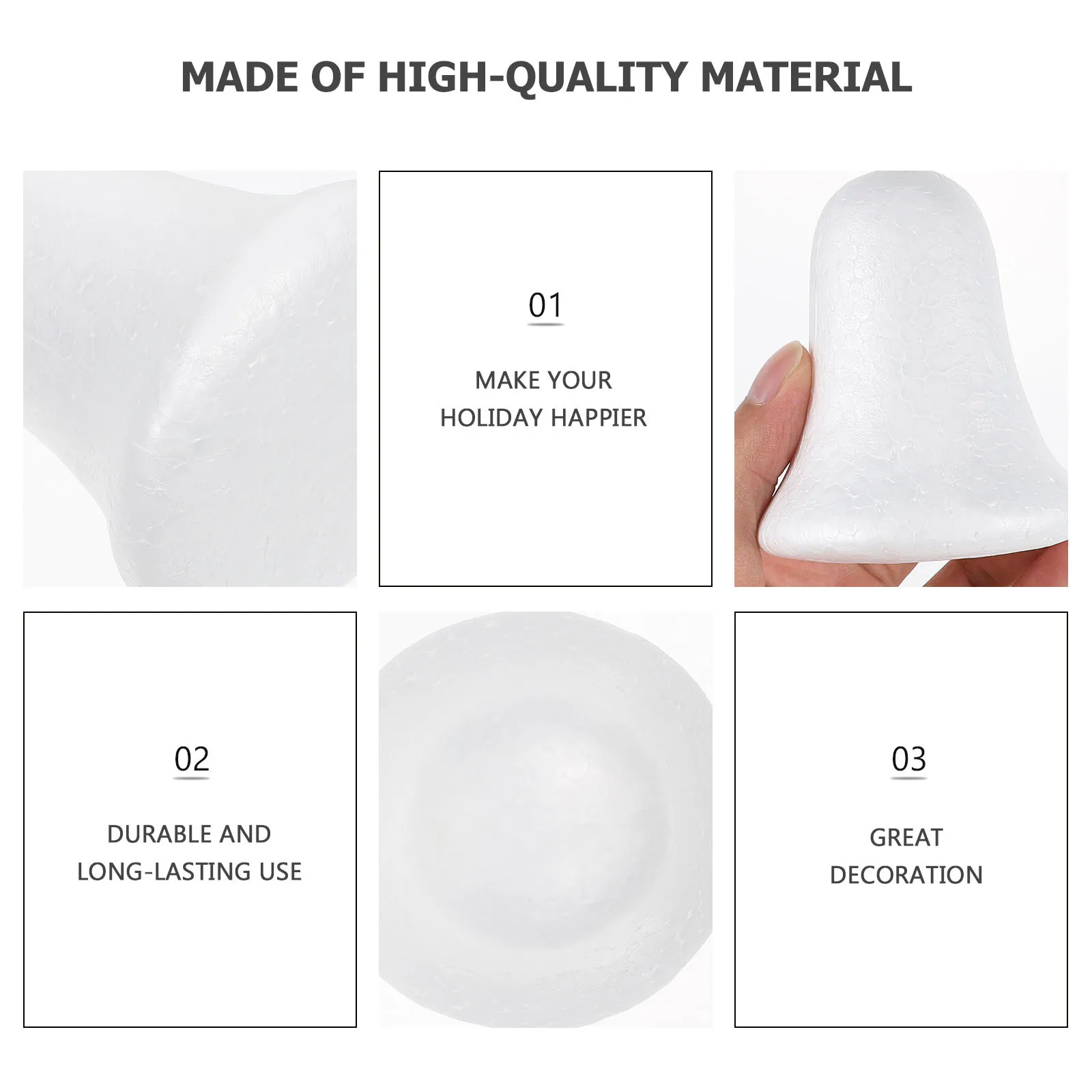 

10 Pcs Xmas Tree Hanging Bells Pendant Ornament Christmas Decoration White Foam Ball