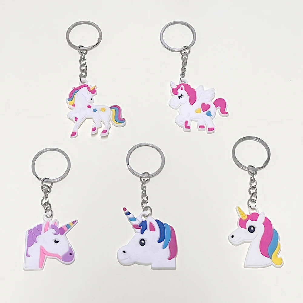 5/10/20pcs Unicorn Keychain Cute Rainbow Unicorn Car Bag Luggage Accessoires Pendant Birthday Wedding Party Favors for Guests