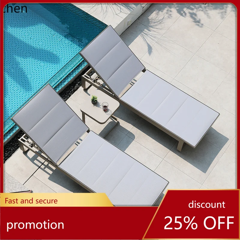 

ZMLoutdoor deck chair villa courtyard swimming pool waterproof leisure aluminum alloy seaside beach chair