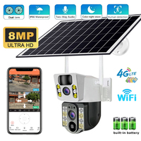 8PM Solar Camera 4K Dual Lens 4G Sim Wifi Outdoor Dual Screen AI Human Detection Waterproof CCTV Video Surveillence IP Camera
