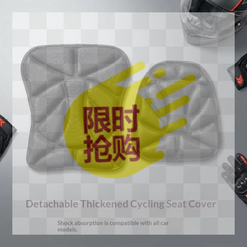 Set Motorcycle Fit For Seat Pad 3D Comfort Gel Cushion Fit For Seat Breathable Motor Universal Shock Absorbing Fit For Seat Cove