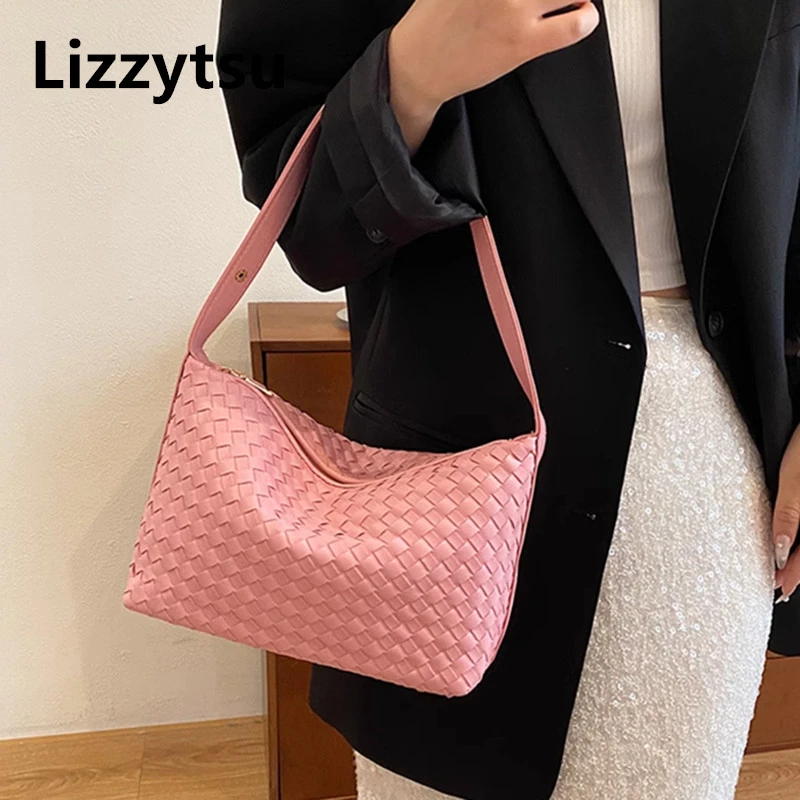 

Lizzytsu винтажная роскошная дизайнерская тканая сумка женская корейская уличная одежда Easymatch сумки на плечо модная уличная повседневная сумка-тоут