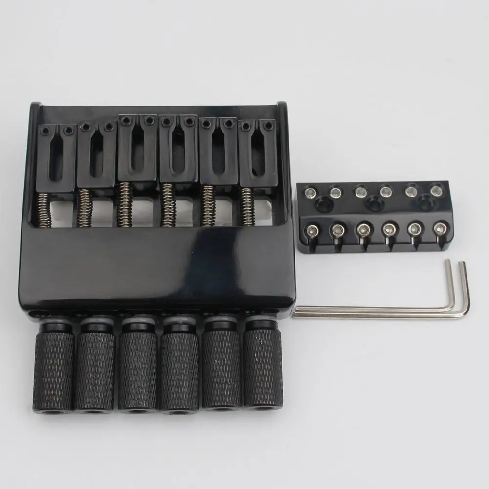 New Headless Guitar Special Bridge New GUYKER Black 6 String Bridge Tailpiece for Headless Guitar Accessories